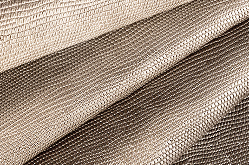 Metallic leather : tan beige Magnetic Lizard - Customization F. KOOIJMAN Paris